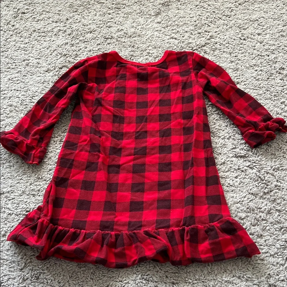 Little Miss Petals Boutique Toddler Red Plaid Dress - Embroidered PARKER